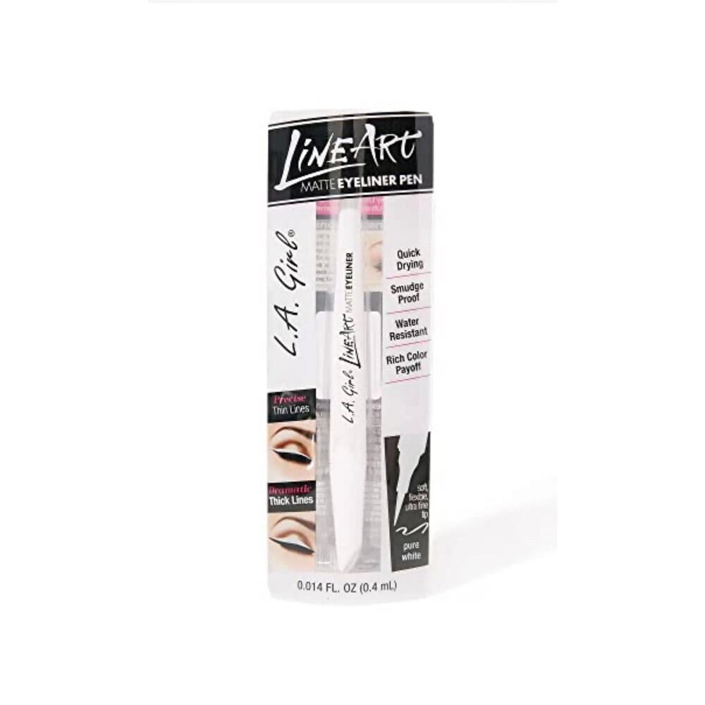 L.A. GIRL Line Art Matte Eyeliner Pen - Pure White, GLE715 New